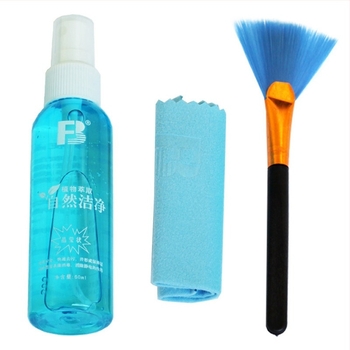 FB-QJT001 Kit de curățare pentru camere SLR digitale – cârpă din microfibră, perie, agent de curățare; material PVC ecologic; procesare OEM; potrivit pentru camere digitale și obiective SLR