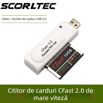 Cititor CFast 2.0 pentru carduri USB 3.0, viteză mare, compatibil Canon C300 SLR și Nikon D4/D5/D6/D850