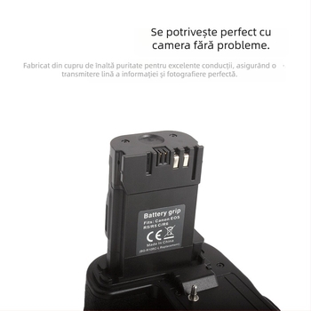 RINGTEAM BG-R10 Mâner baterie pentru Canon EOS R5/R6/R5C, cu control vertical și durată de viață a bateriei îmbunătățită