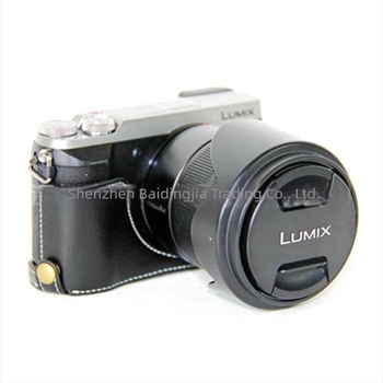 Husă semi din piele GX85 – geantă de aparat foto în stil clutch, compatibilă cu Panasonic GX85, rezistentă la uzură și la șocuri