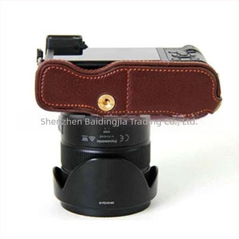 Husă semi din piele GX85 – geantă de aparat foto în stil clutch, compatibilă cu Panasonic GX85, rezistentă la uzură și la șocuri