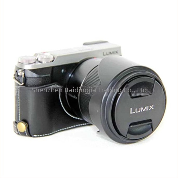 Husă semi din piele GX85 – geantă de aparat foto în stil clutch, compatibilă cu Panasonic GX85, rezistentă la uzură și la șocuri