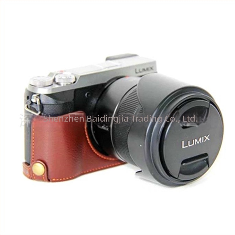 Husă semi din piele GX85 – geantă de aparat foto în stil clutch, compatibilă cu Panasonic GX85, rezistentă la uzură și la șocuri