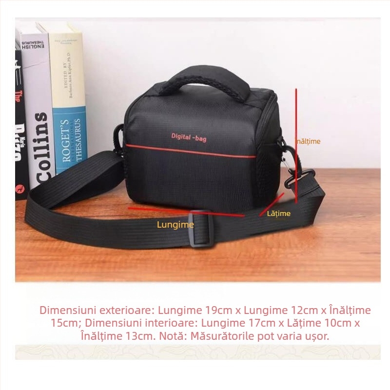 Geantă pentru Cameră fără Oglindă din Nailon – Rezistentă la Uzură și Șocuri, Curea Umăr/Crossbody, Captuseală din Bumbac