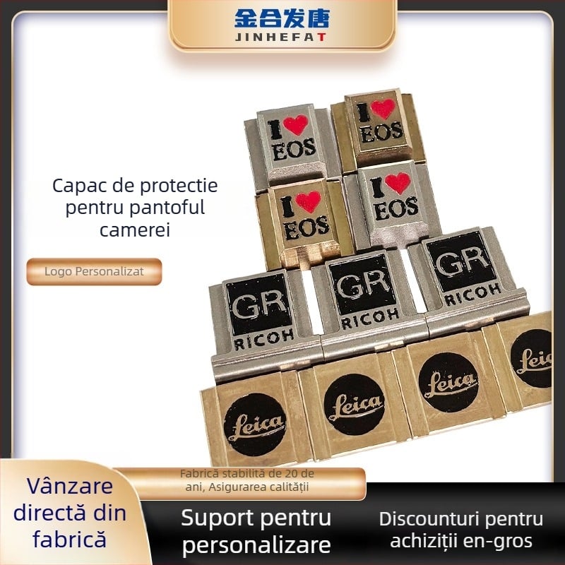 Capac universal din alamă pentru hot shoe, cu logo personalizat, pentru camere Fujifilm, Ricoh și Leica