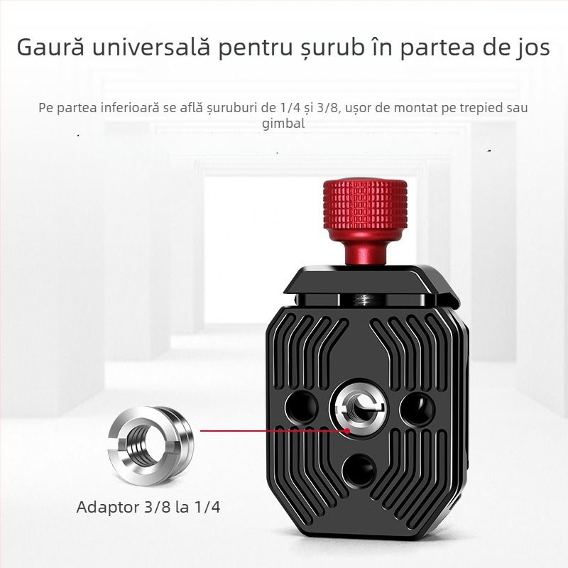 Kit clemă plăci cu eliberare rapidă pentru trepied DSLR — aliaj de aluminiu, 0,07 kg, model 8152, utilizare generală, paknadino