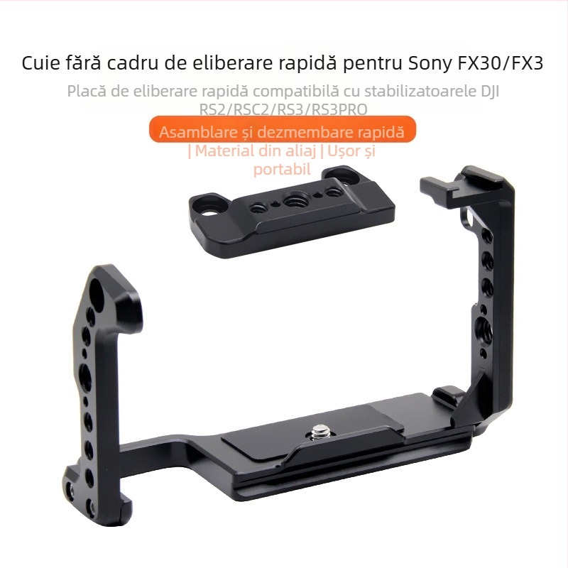 Cușcă pentru cameră Sony FX30/FX3 – aliaj de aluminiu, sarcină maximă 6–10 kg, greutate 171,5 g