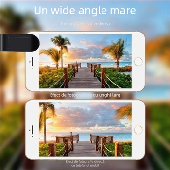 SUPMANGO LENTILĂ PENTRU TELEFON MOBIL 2-în-1: unghi larg și macro, compatibil universal, material acrilic + aliaj, dimensiuni 120×75×45 mm