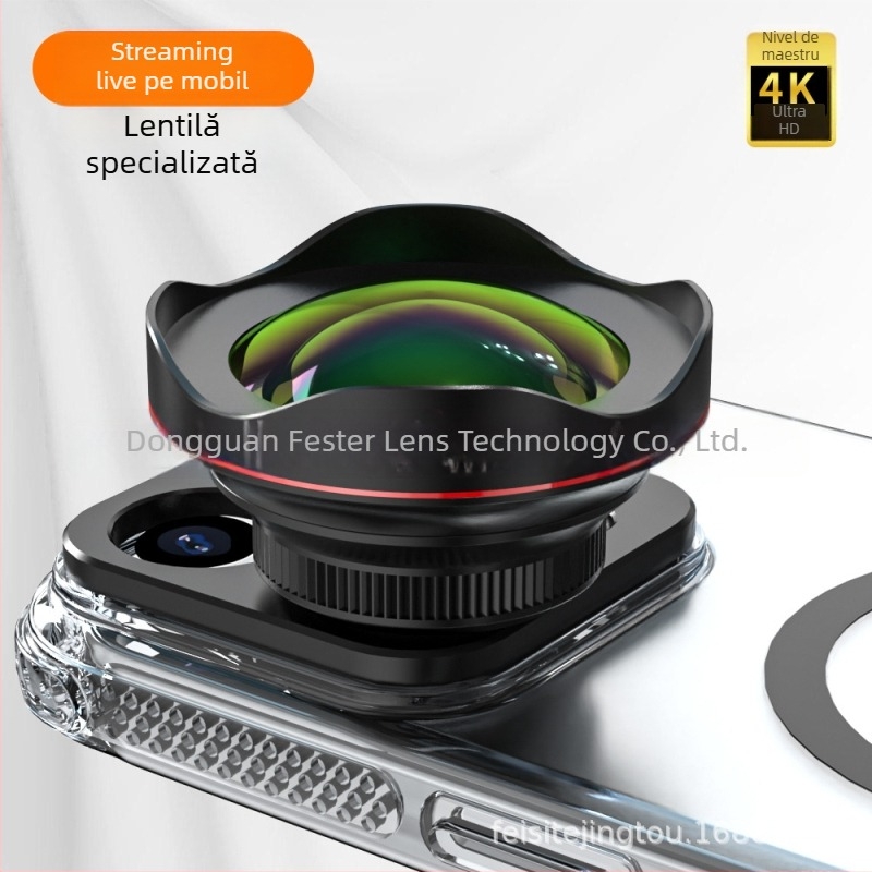 Obiectiv ultrawide 4K DSLR‑class, 110° fără distorsiune, obiectiv extern pentru telefoane mobile, compatibil cu 95% dintre smartphone-uri