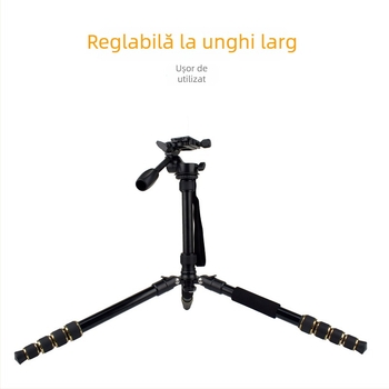 Enze 666S trepied din aliaj de aluminiu, cinci segmente, cu cap de amortizare 3D PTZ și placă de eliberare rapidă, capacitate de încărcare 2-5 kg