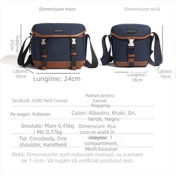 Geantă pentru camere fără oglindă și DSLR – din canvas, impermeabilă, curea de umăr cu pernă de aer