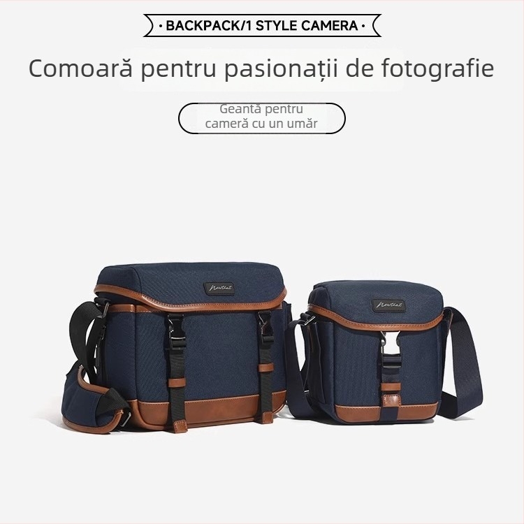 Geantă pentru camere fără oglindă și DSLR – din canvas, impermeabilă, curea de umăr cu pernă de aer