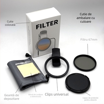 Focus Filtru CPL universal clip-on pentru camere SLR, reglabil