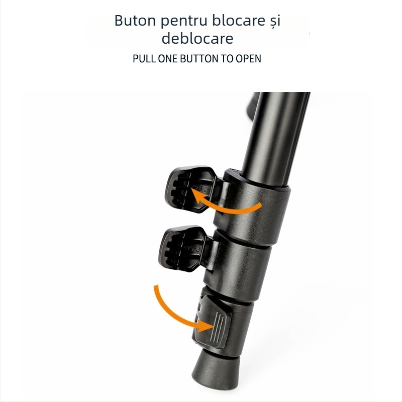 Jiebao K268 trepied din aliaj de aluminiu, portabil pentru DSLR/SLR, cu cap pan-tilt sferic și placă de eliberare rapidă, încărcare 2-5 kg, greutate 1,15 kg