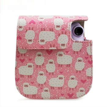 Geantă pentru Polaroid Mini12/11 – Piele PU, Căptușeală de flanel, Model Fuji-mini11-sheep (Potrivită cu Mini12/11/9/8; Greutate 110 g)
