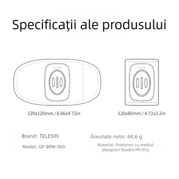 Cleme pentru rucsac pentru cameră sport GP-BPM-003, TPU, universal, compatibil cu GoPro, DJI, Insta360 și telefoane mobile