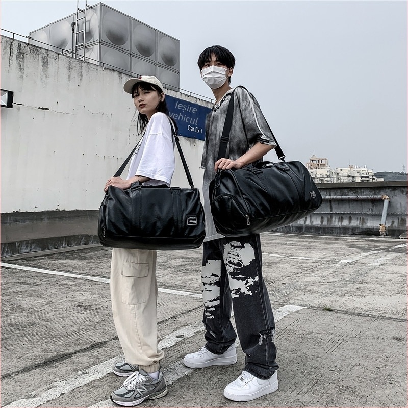 Geantă pentru sport outdoor și fitness, unisex, 36–55 L, PU, impermeabilă, cu separare uscat/umed, potrivită pentru călătorii de recreere