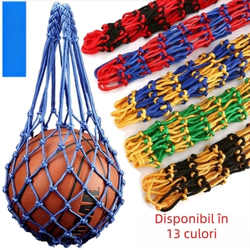 Yipin Geantă de baschet din nylon – husă de depozitare multi-funcțională pentru baschet, fotbal, volei și tenis de masă; compatibilă cu mingile No.7/No.5/No.3; cu logo imprimat.