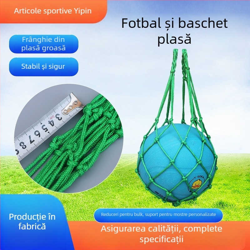 Yipin Geantă de baschet din nylon – husă de depozitare multi-funcțională pentru baschet, fotbal, volei și tenis de masă; compatibilă cu mingile No.7/No.5/No.3; cu logo imprimat.