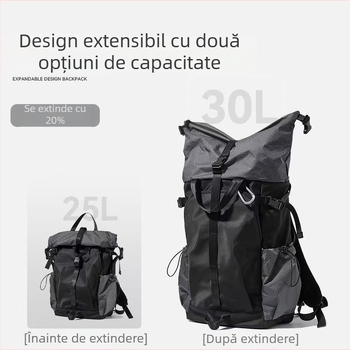 Rucsac din nylon pentru drumeții în aer liber, rucsac ușor pentru elevi și studenți, capacitate sub 20 L, potrivit pentru laptop de 9 inch, pliabil, cu bretele curbate