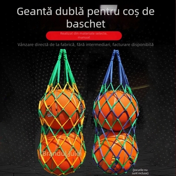 Sac de plasă pentru baschet - design îngroșat, pentru depozitare mingi și antrenament - Material: Silk Flower