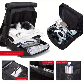 Rucsac bărbătesc pentru afaceri și călătorii de relaxare, capacitate 36–55L, material Oxford, respirabil, impermeabil, rezistent la uzură, anti-furt — SUEPMENE