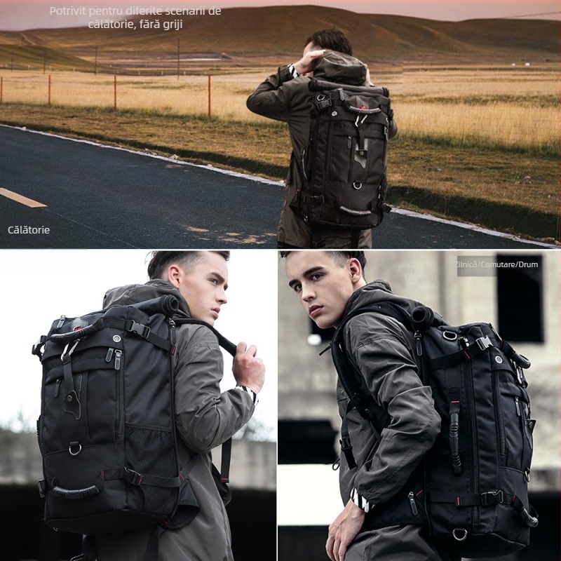 Rucsac bărbătesc pentru afaceri și călătorii de relaxare, capacitate 36–55L, material Oxford, respirabil, impermeabil, rezistent la uzură, anti-furt — SUEPMENE