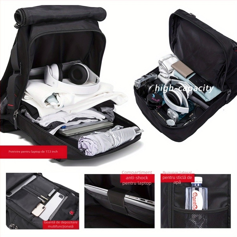 Rucsac bărbătesc pentru afaceri și călătorii de relaxare, capacitate 36–55L, material Oxford, respirabil, impermeabil, rezistent la uzură, anti-furt — SUEPMENE