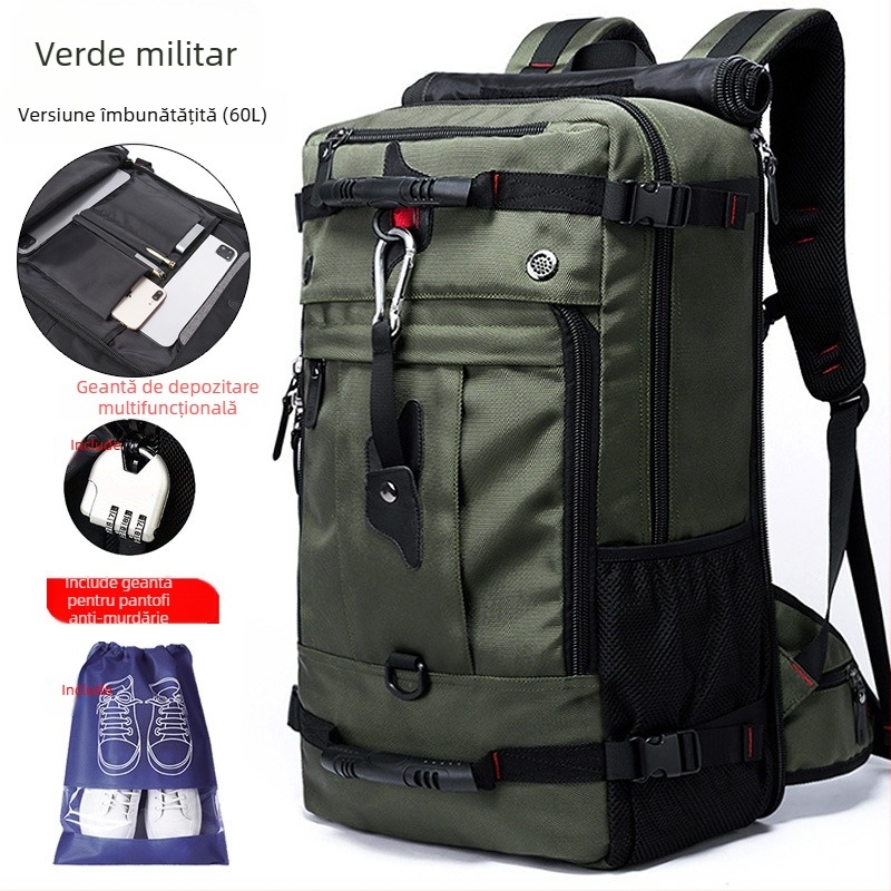 Rucsac bărbătesc pentru afaceri și călătorii de relaxare, capacitate 36–55L, material Oxford, respirabil, impermeabil, rezistent la uzură, anti-furt — SUEPMENE