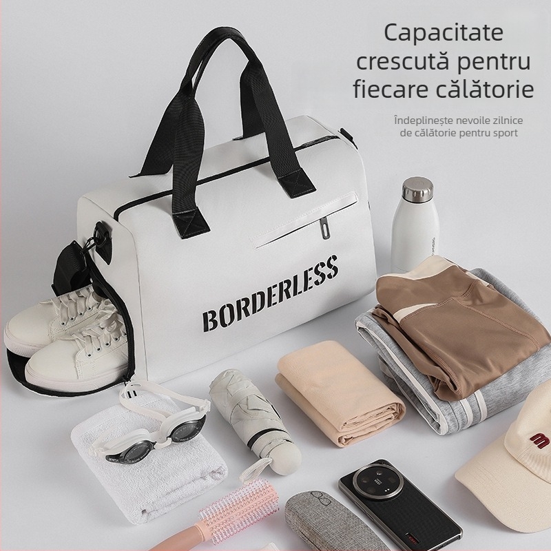 Geantă de fitness cu separare uscat/ud, compartiment pentru pantofi, respirabilă, impermeabilă, ultraușoară (20–35L; PU material)