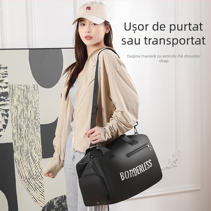 Geantă de fitness cu separare uscat/ud, compartiment pentru pantofi, respirabilă, impermeabilă, ultraușoară (20–35L; PU material)