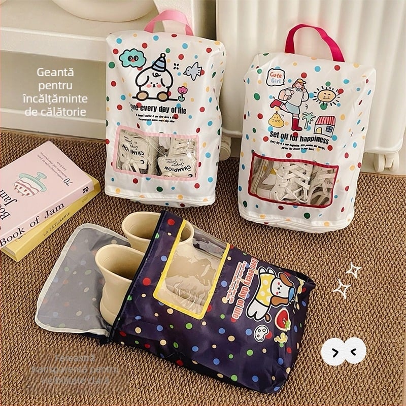 Beautiful bubble Geantă de depozitare pentru pantofi — Portabilă, Design desen animat, Material textil, Impermeabilă și rezistentă la pete, 45 g
