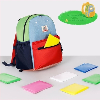 Poncho de ploaie din TPU, o singură utilizare, pentru drumeții – protecție completă a corpului, pliabil, pentru o persoană