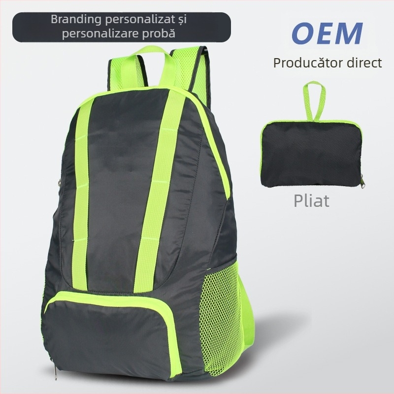 Rucsac de drumeții cu logo personalizabil, ușor și pliabil, pentru sporturi în aer liber (material poliester; ușor de pliat; respirabil; unisex; pentru activități în aer liber)
