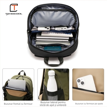 Rucsac de drumeție TANGCOOL pentru bărbați/femei, Unisex, 20–35 L, Compatibil laptop 16'', Material Oxford, Bretele curbate Ergonomice
