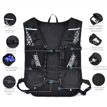 Rucsac sport outdoor pentru drumeții și ciclism — nylon respirabil, ultraușor, rezistent la uzură, bretele umerilor curbate