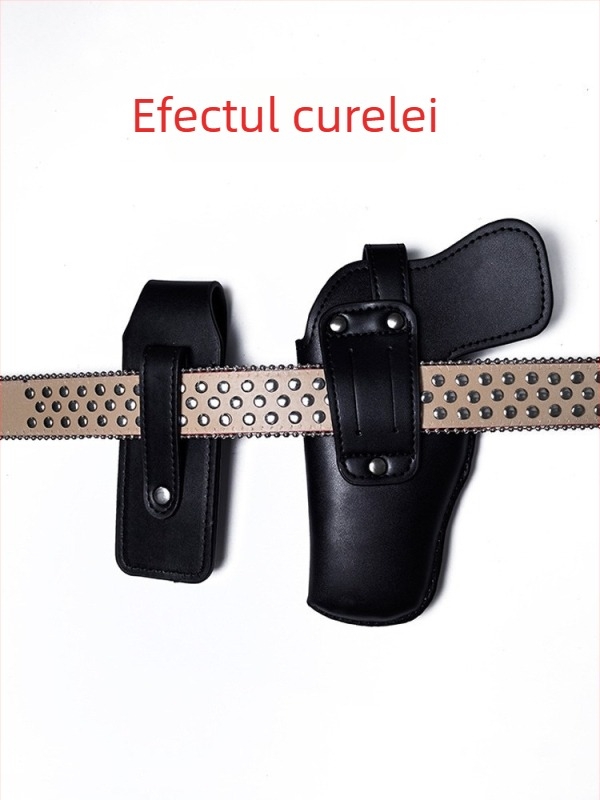 Toc pistol din piele naturală talie, ambidextru, compatibil cu 92G/G17/G19, tragere rapidă, pentru exterior.