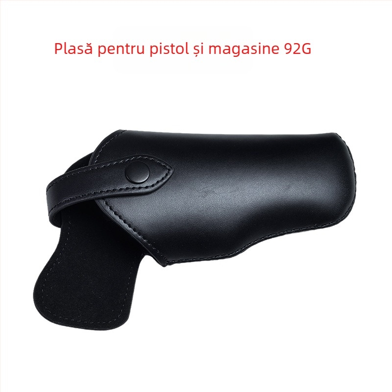 Toc pistol din piele naturală talie, ambidextru, compatibil cu 92G/G17/G19, tragere rapidă, pentru exterior.