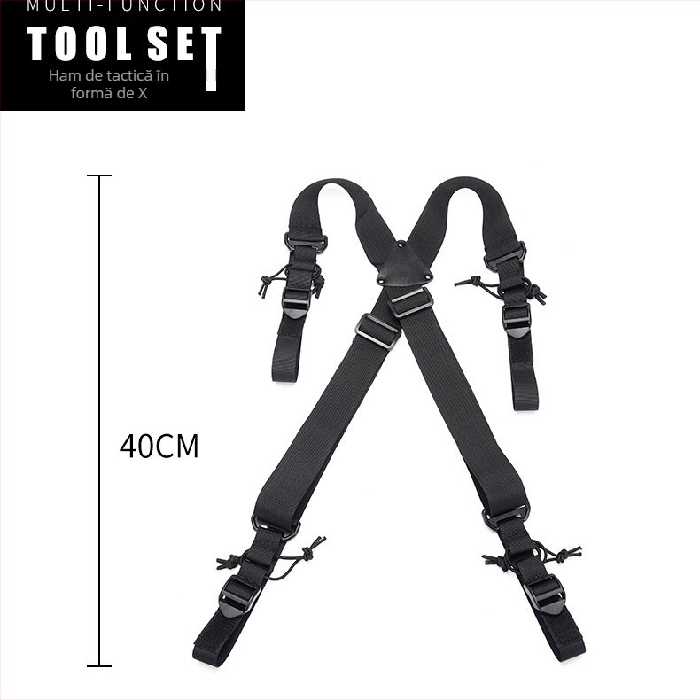 X-Type Curea de umăr exterior pentru încărcare, cu șnur tactic multifuncțional și cataramă metalică