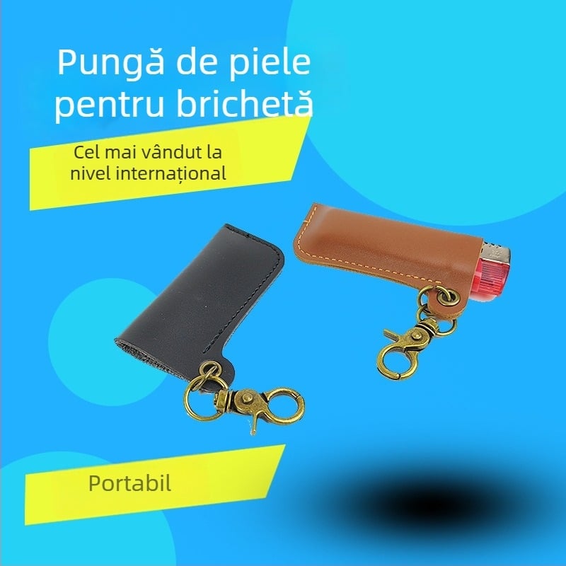 Husă din piele PU pentru brichetă, pentru activități în aer liber, cu curea de talie, personalizabilă și imprimare a logo-ului