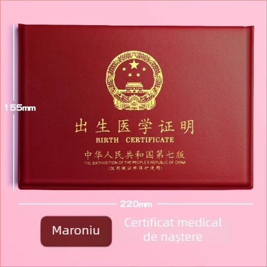 Purtător pentru Certificatul Medical de Naștere - Burrad, PU Piele, Modernă și Minimalistă