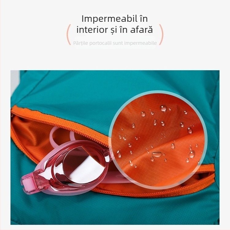 Rucsac impermeabil pentru activități în aer liber, cu compartiment uscat/ud, mare capacitate, pentru familie (părinte-copil), din poliester, căptușeală din nailon