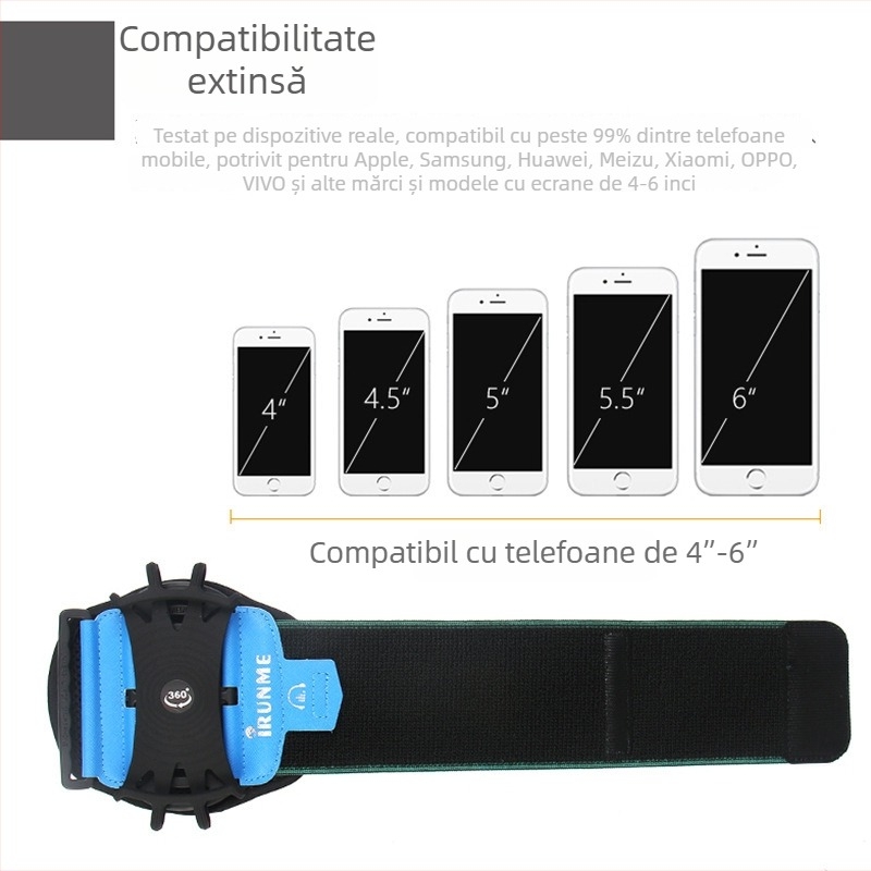 Brată pentru telefon cu rotație de 360° pentru sporturi în aer liber — unisex, material plastic, brand Irunme
