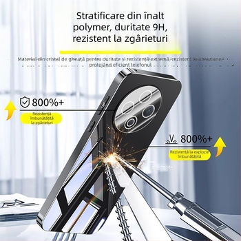 Carcasă pentru telefon VIVO cu protecție a obiectivului, finisaj oglindă electroplatinat, material PC, anti-derapare, rezistentă la praf, anti-cadere