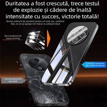 Carcasă pentru telefon VIVO cu protecție a obiectivului, finisaj oglindă electroplatinat, material PC, anti-derapare, rezistentă la praf, anti-cadere