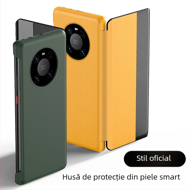Carcasă pentru Huawei Mate40 Pro+ cu acoperire completă, rezistență la căderi, piele PU, stil clap-shell, disipare căldură, anti-amprente