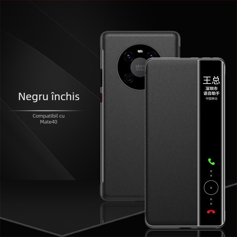 Carcasă pentru Huawei Mate40 Pro+ cu acoperire completă, rezistență la căderi, piele PU, stil clap-shell, disipare căldură, anti-amprente