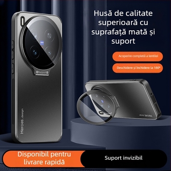 Husă pentru Vivo X300 Pro, finisaj mat, din acrilic cu placare electrolitică, protecție anti-cadere