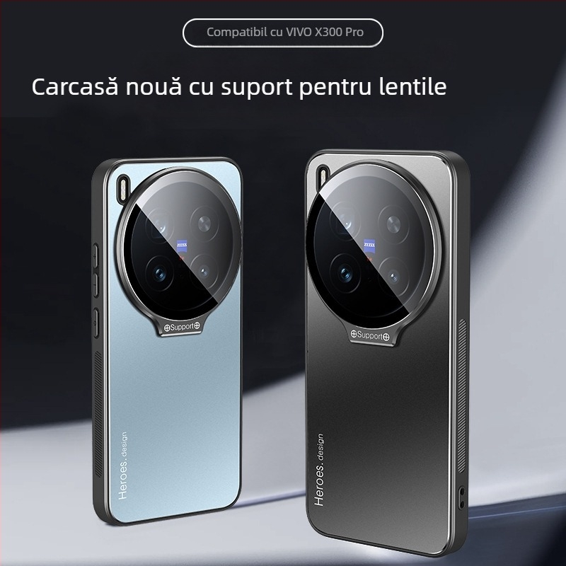 Husă pentru Vivo X300 Pro, finisaj mat, din acrilic cu placare electrolitică, protecție anti-cadere