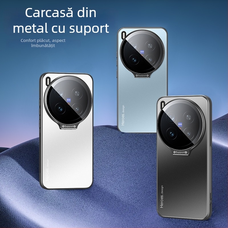 Husă pentru Vivo X300 Pro, finisaj mat, din acrilic cu placare electrolitică, protecție anti-cadere